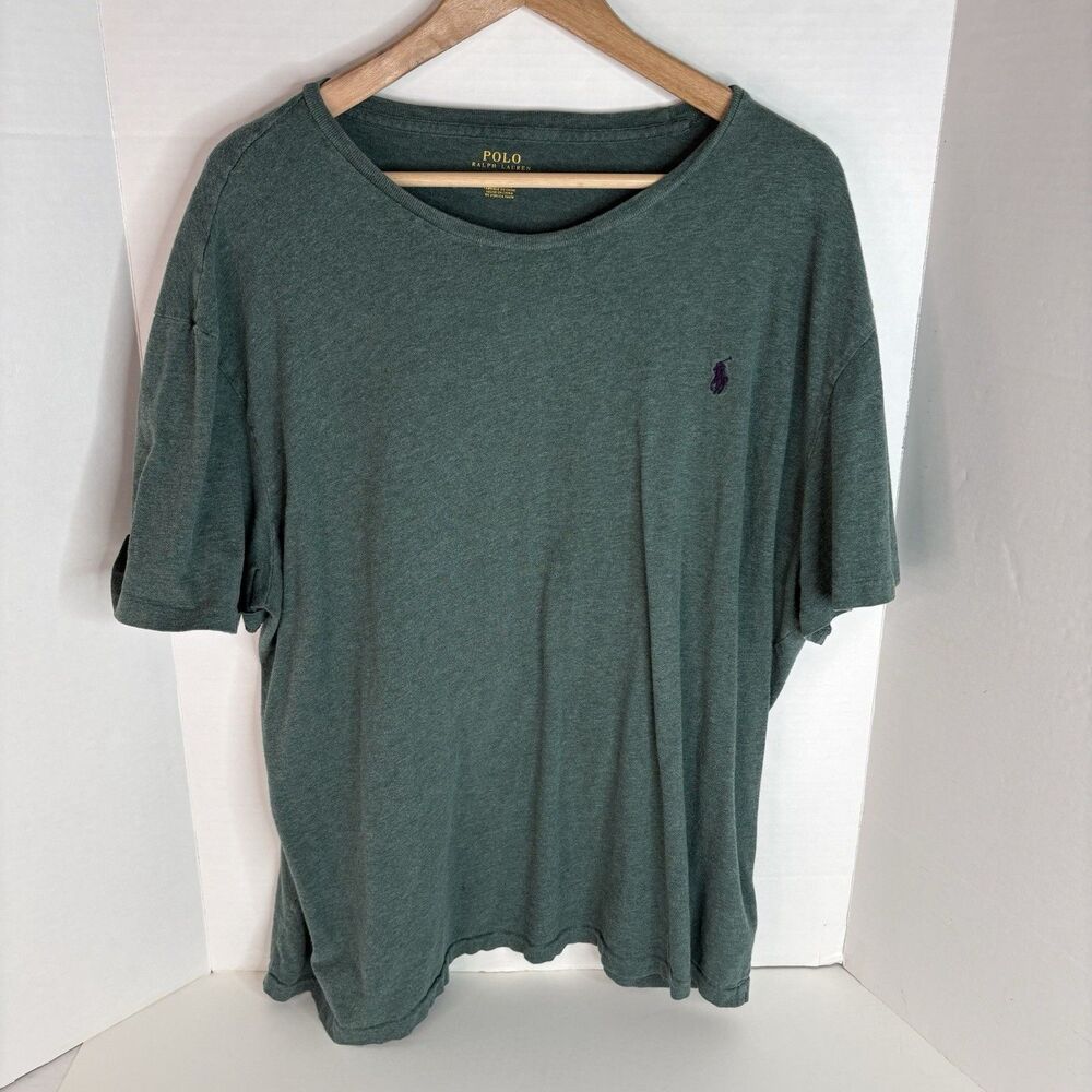 Polo Ralph Lauren Round Neck T Shirt, Men’s 2XL, Green (Blue Pony) Short Sleeve